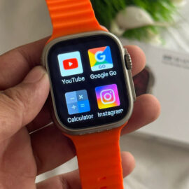 S8 Ultra Smart Watch with 5gSIM Card, App Store Working, Google Maps, Facebook,(SIM Supported) Extra Band (Orange and Black)