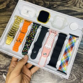 (10 in 1 Set i20 Ultra MAX Suit SmartWatch + Aiirpods Pro with Transpa